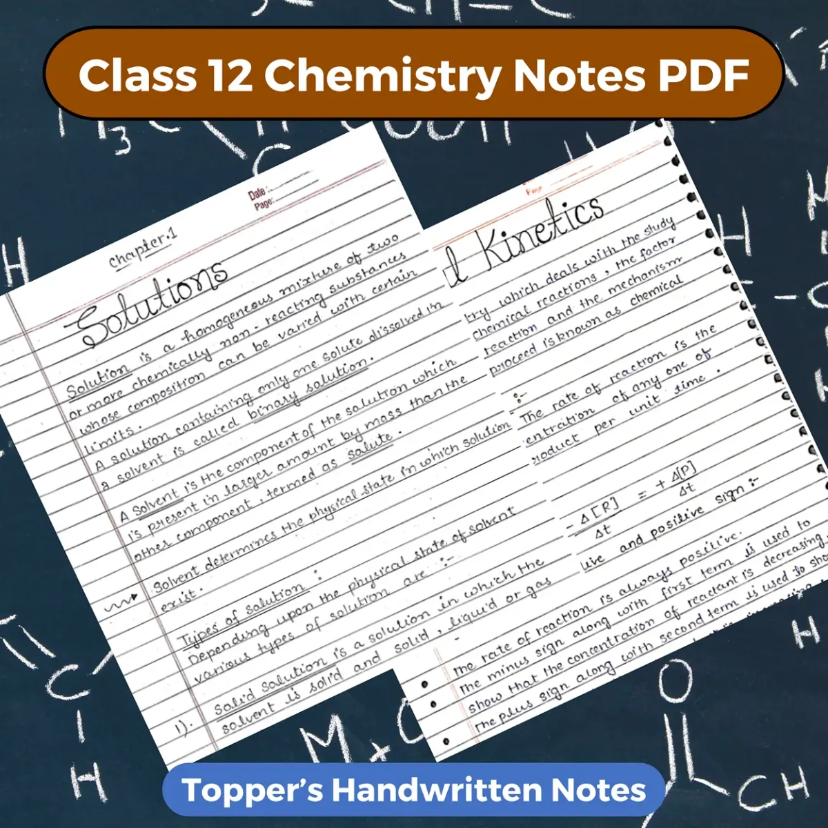 Class 12 Chemistry Notes PDF Download 2025-2026 (Topper's Handwritten Notes)