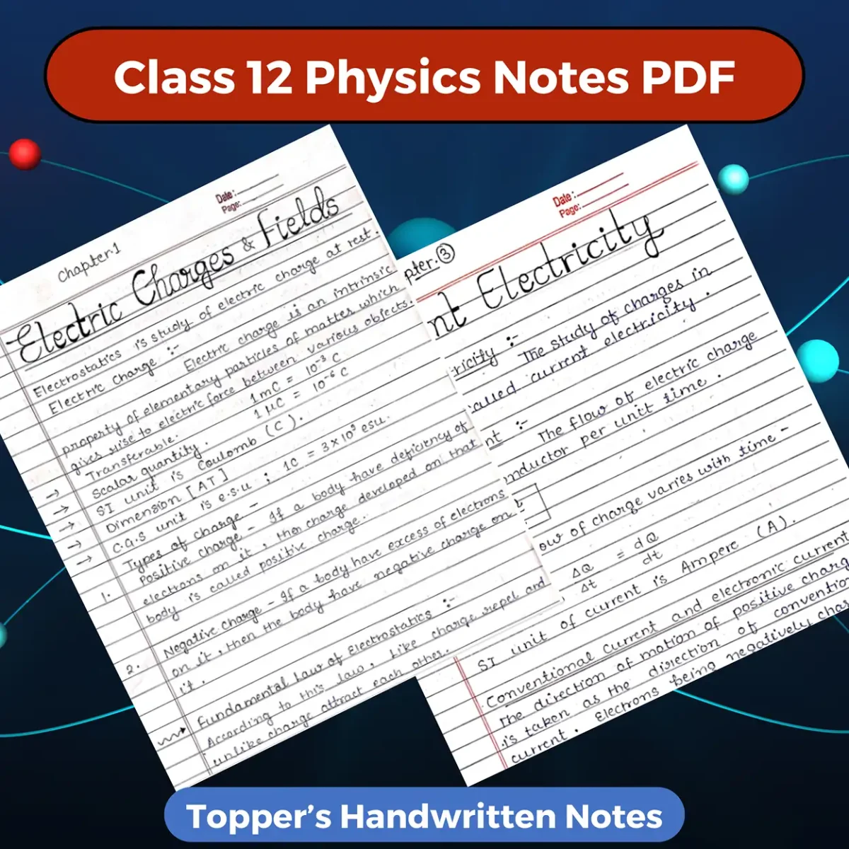 Class 12 Physics Notes PDF Download 2025-2026 (Topper's Handwritten Notes)