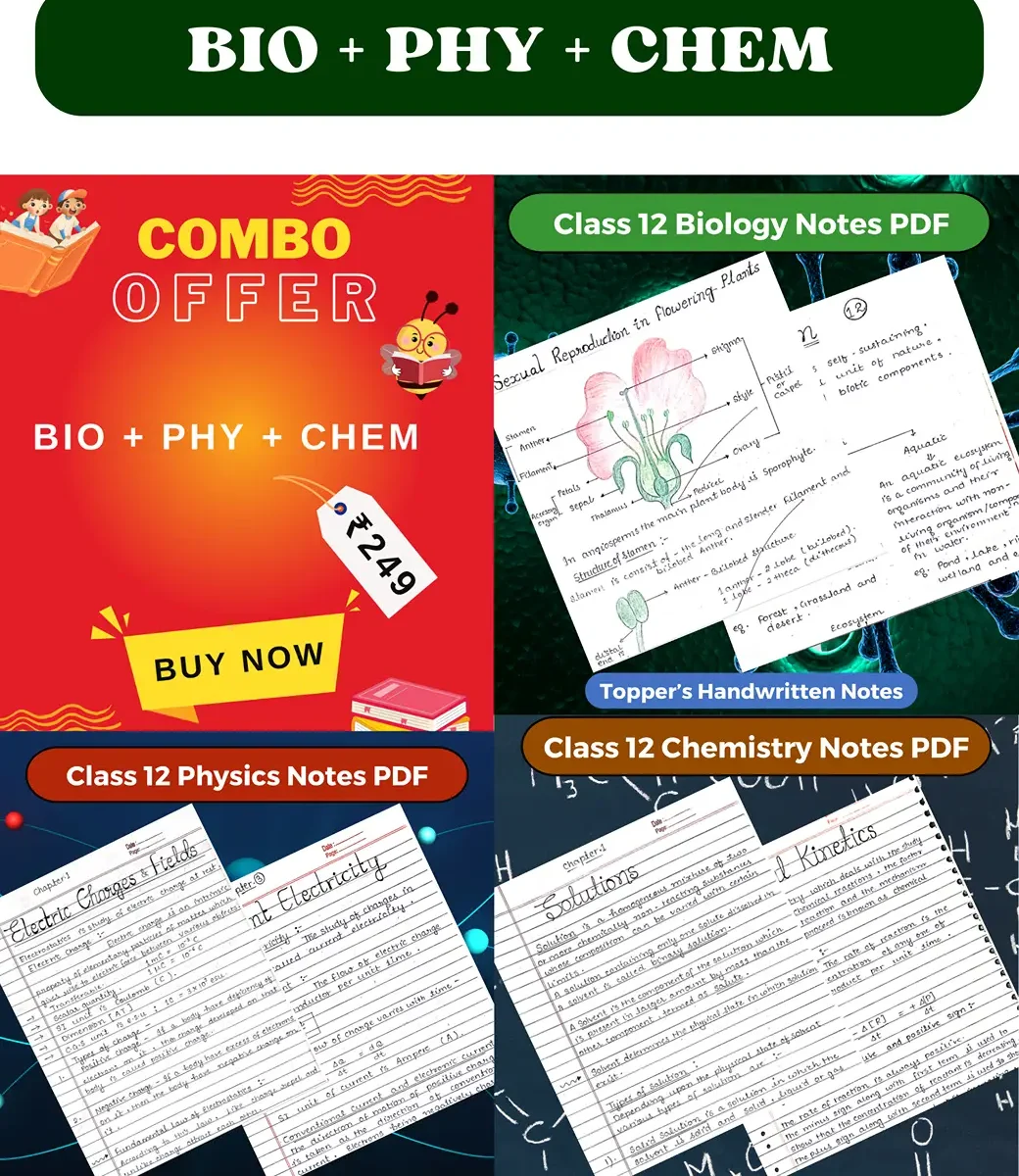 Class 12 Biology + Physics + Chemistry Notes PDF Download 2025-2026 (Topper's Handwritten Notes)